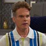 Leo’s striped knit polo on Days of our Lives