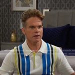 Leo’s striped knit polo on Days of our Lives