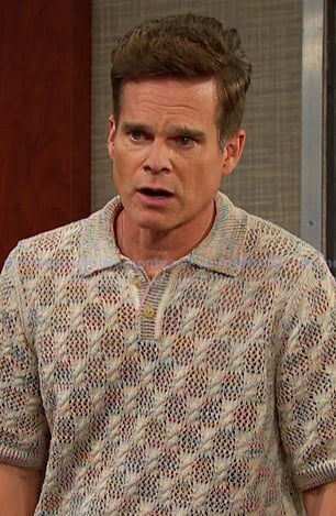 Leo’s open knit polo sweater on Days of our Lives