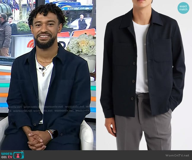 Les Deux Marseille Hybrid Shirt Jacket worn by Anthony Norman on Today