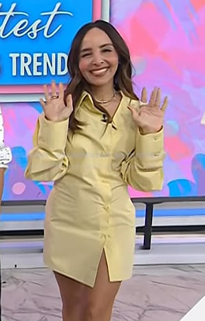 Lilliana Vazquez’s yellow mini shirtdress on Today