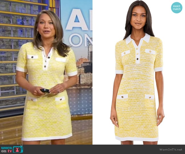Ginger’s yellow knit polo dress on GMA Ginger’s yellow knit polo dress on GMA