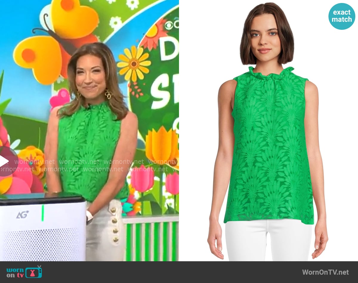 Lily Pulitzer Tolya Top worn by Courtney Cason on CBS Mornings