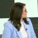 Lindsey Reiser’s light blue blazer on CBS Mornings