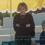 Lindsay’s black elephant print pants on Beef