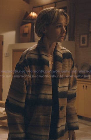 Lindsay’s brown striped coat on Beef