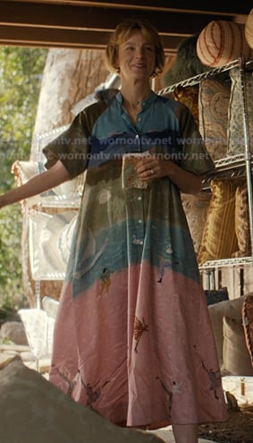 Lindsay's printed shirtdress on Beef