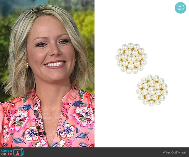 Lisi Lerch Button Earrings in Pearl worn by Dylan Dreyer on Today