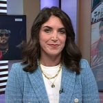 Liz’s blue plaid double breasted blazer on Today