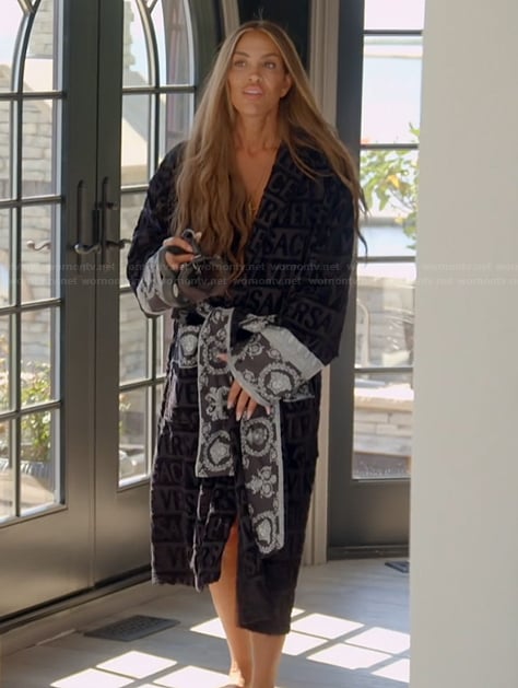 Liz’s black baroque robe on The Real Housewives of Rhode Island