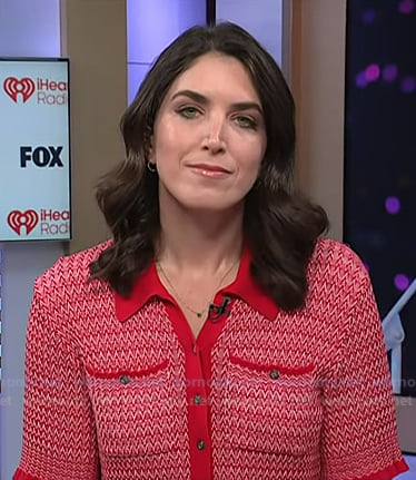 Liz’s red knit shirt on Today