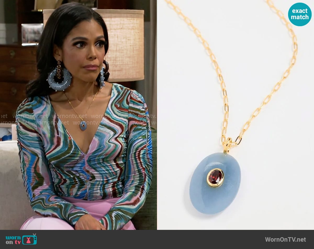 Lizzie Fortunato Atelier Pendant Necklace worn by Dani Dupree (Karla Mosley) on Beyond the Gates
