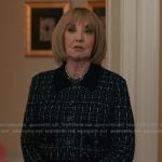 Izzy’s black tweed jacket on Elsbeth