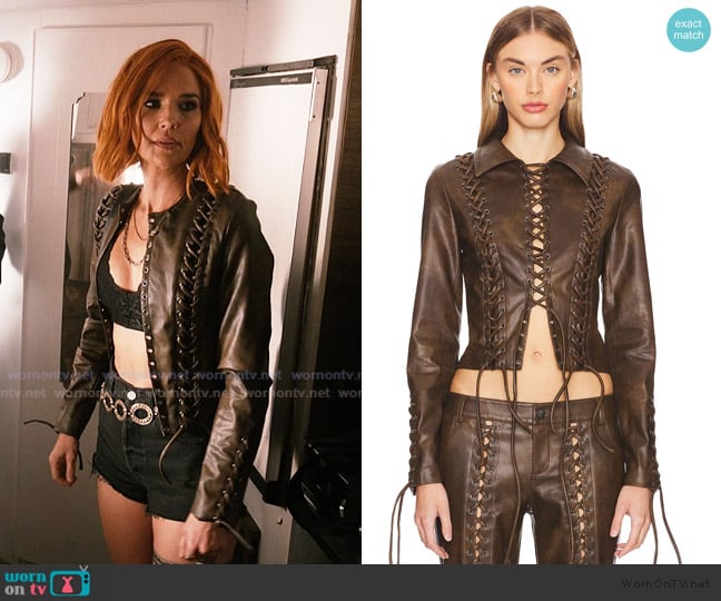 Loba Amantilla Faux Leather Jacket worn by Belle Skinner (Arielle Kebbel) on Marshals