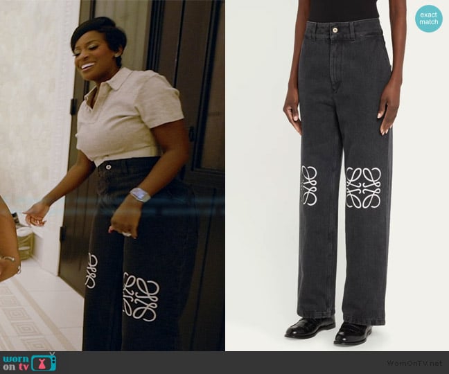 Phaedra’s black anagram jeans on RHOA