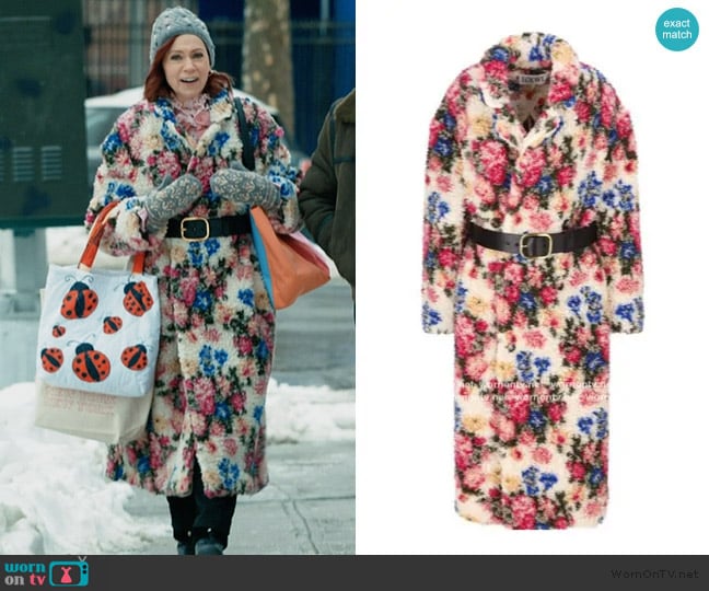 Loewe Floral Jacquard Belted Coat in Multicolour worn by Elsbeth Tascioni (Carrie Preston) on Elsbeth