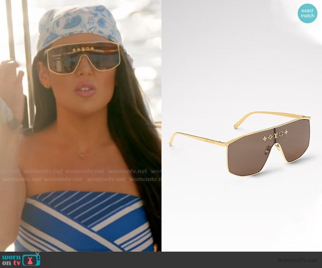 Louis Vuitton LV Golden Mask Sunglasses worn by Rosie DiMare on The Real Housewives of Rhode Island