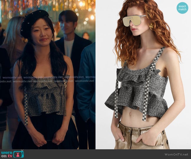 Louis Vuitton Ruffle Peplum Top worn by Yuri Han (Gia Kim) on XO Kitty