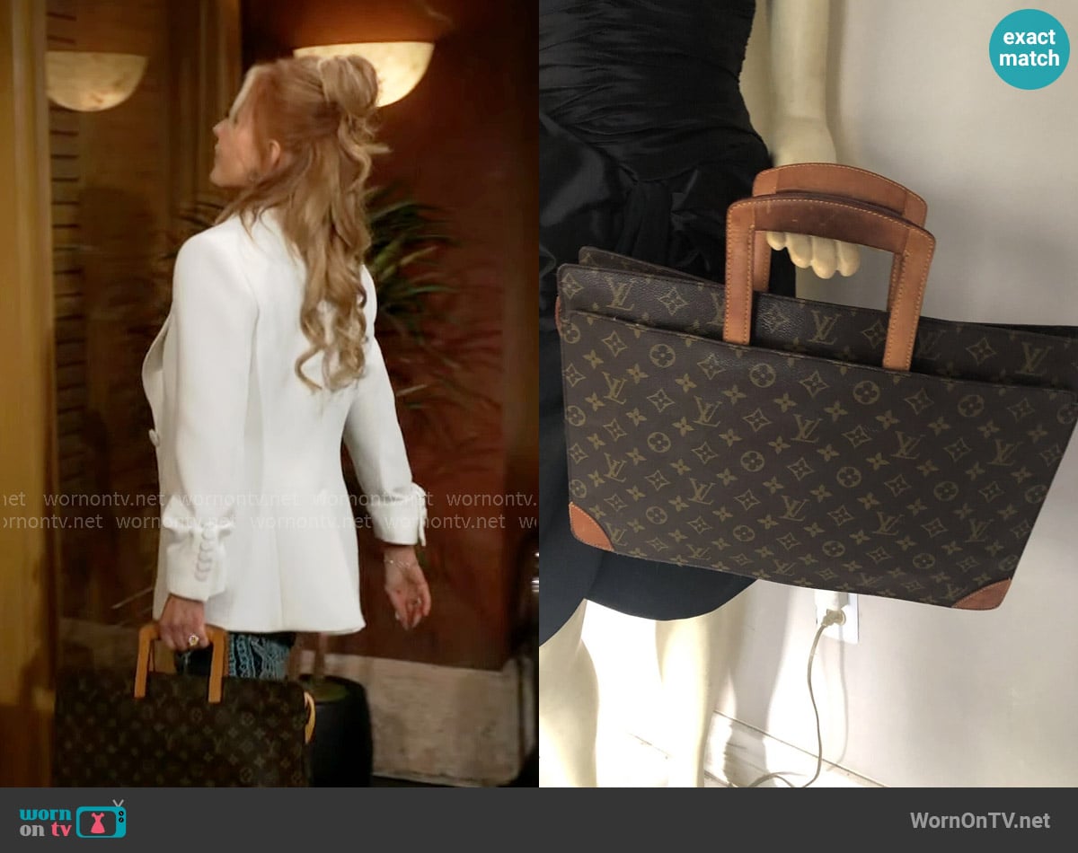 Louis Vuitton Vintage Briefcase worn by Lauren Fenmore (Tracey Bregman) on The Young and the Restless