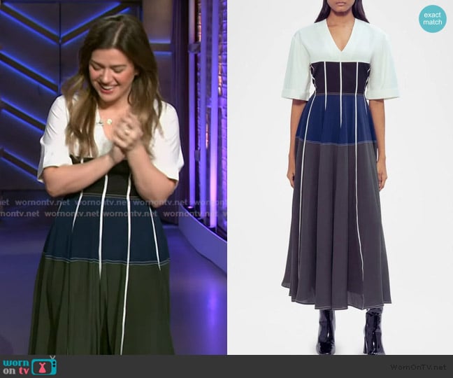 LoveBirds Beatrix Colorblock Midi Dress worn by Kelly Clarkson on The Kelly Clarkson Show