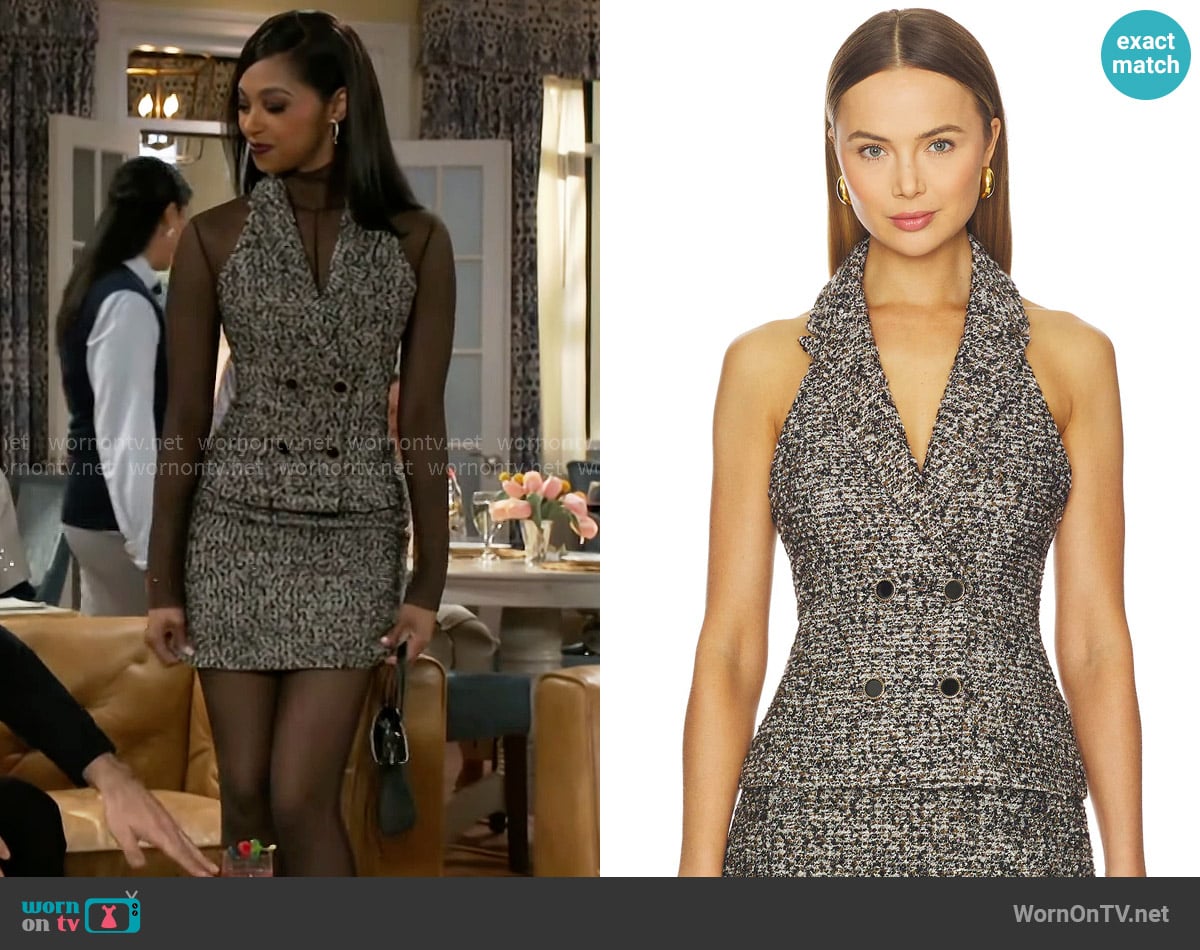 Lovers and Friends Fallon Tweed Top worn by Kat Richardson (Colby Muhammad) on Beyond the Gates