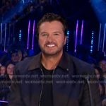 Luke Bryan’s brown colorblock jacket on American Idol