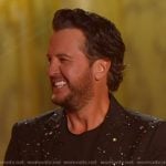 Luke Bryan’s black rhinestone embellished blazer on American Idol