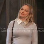 Lulu's blue layered sweater on General Hospital