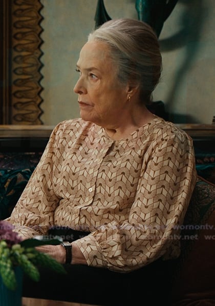 Madeline’s printed blouse on Matlock