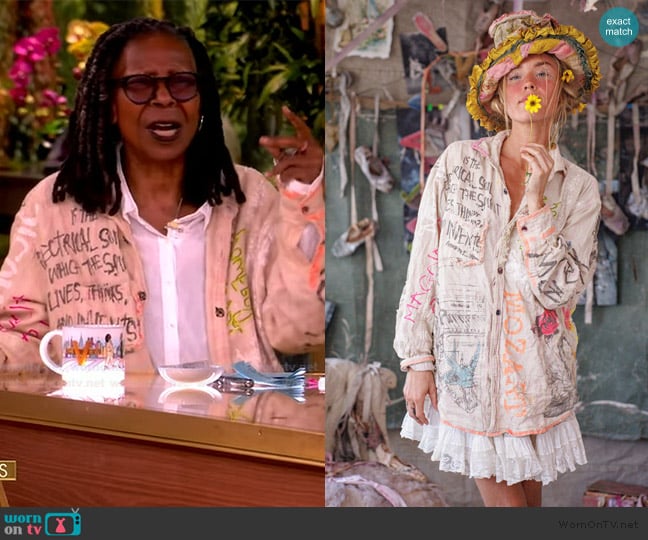 Magnolia Pearl L'Homie Boyfriend Shirt worn by Whoopi Goldberg on The View