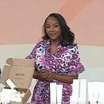 Makho's pink floral short sleeve maxi dress on Today