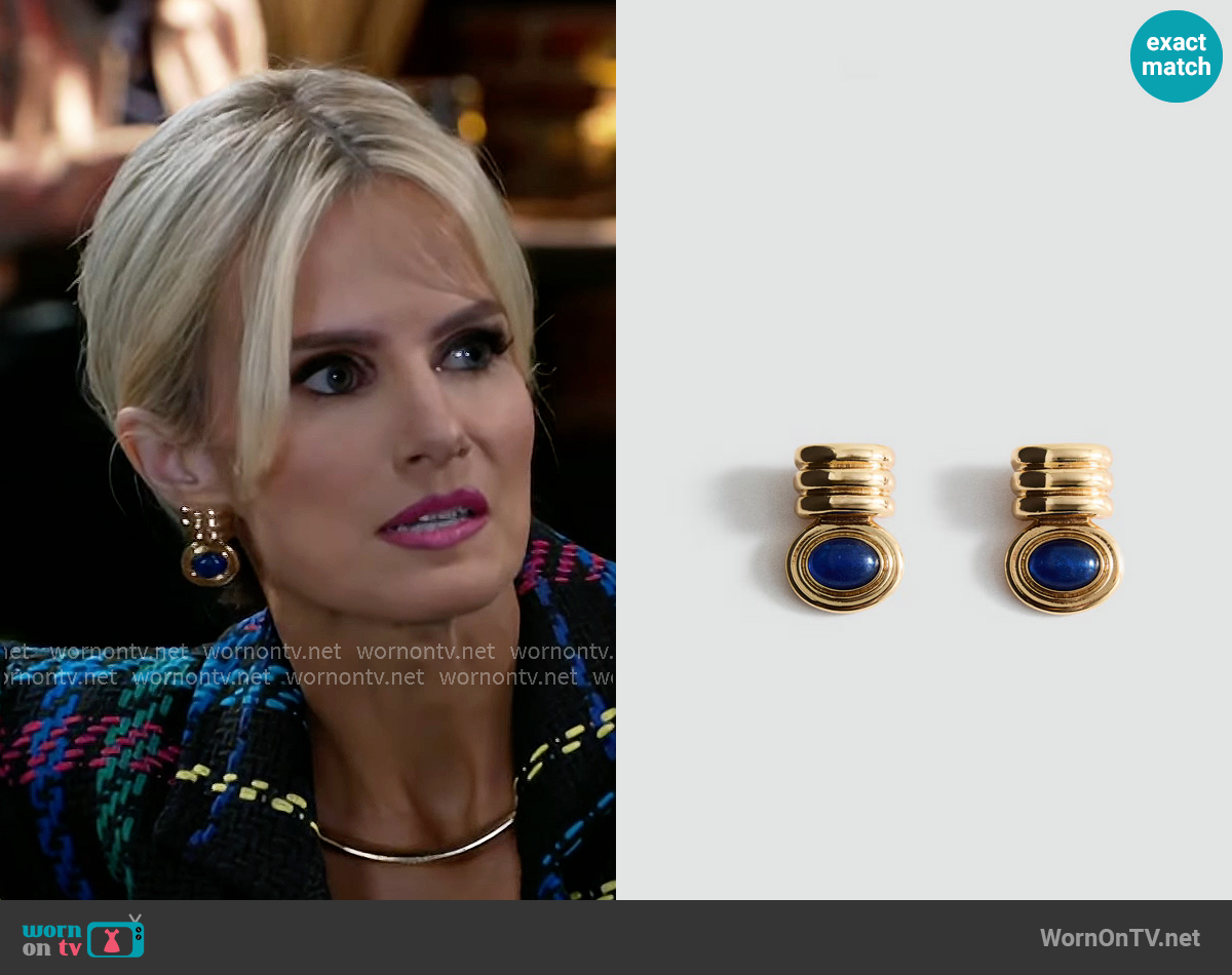 Mango Combined-relief earrings worn by Vanessa McBride (Lauren Buglioli) on Beyond the Gates
