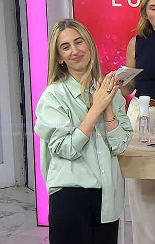Mara Roszak’s mint green button down shirt on Today