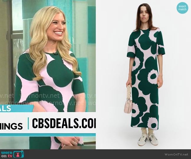 Marimekko Muunnos Unikko worn by Ashley Bellman on CBS Mornings