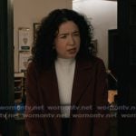 Marisa’s burgundy blazer on Elsbeth