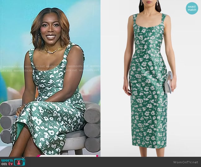 Markarian Numa Brocade Midi Dress worn by Tiffany Reid on Today