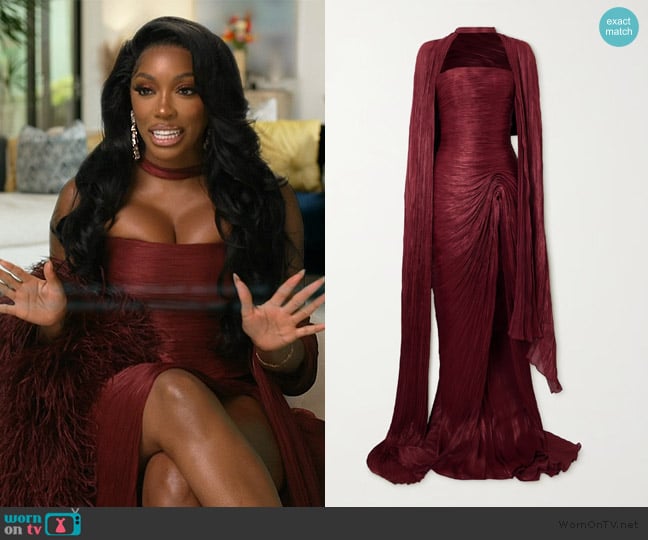 Porsha’s burgundy confessional dress on RHOA