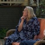 Mary's blue floral print v-neck dress on Imperfect Women