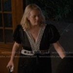 Mary’s black lace trim dress on Imperfect Women