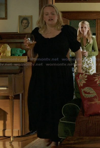 Mary’s black smocked dress on Imperfect Women