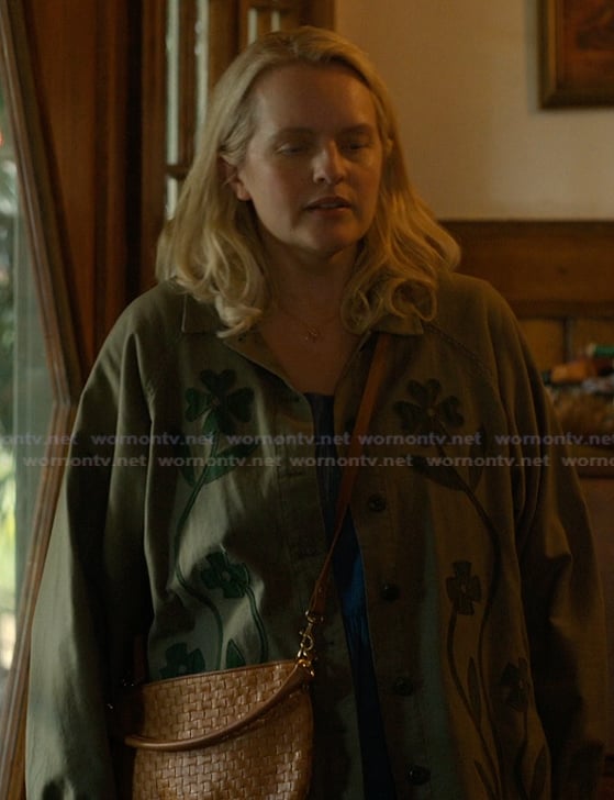 Mary's green floral embroidered shirt on Imperfect Women