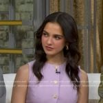 Mattea Conforti’s lilac sleeveless button front top on Good Morning America