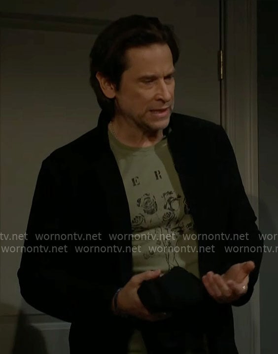 Matt’s MERCI rose graphic tee on The Young and the Restless