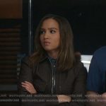 May’s brown cropped zip jacket on 9-1-1