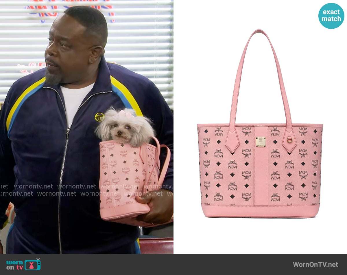 MCM New Small Liz Shopper in Visetos worn by Calvin (Cedric The Entertainer) on The Neighborhood