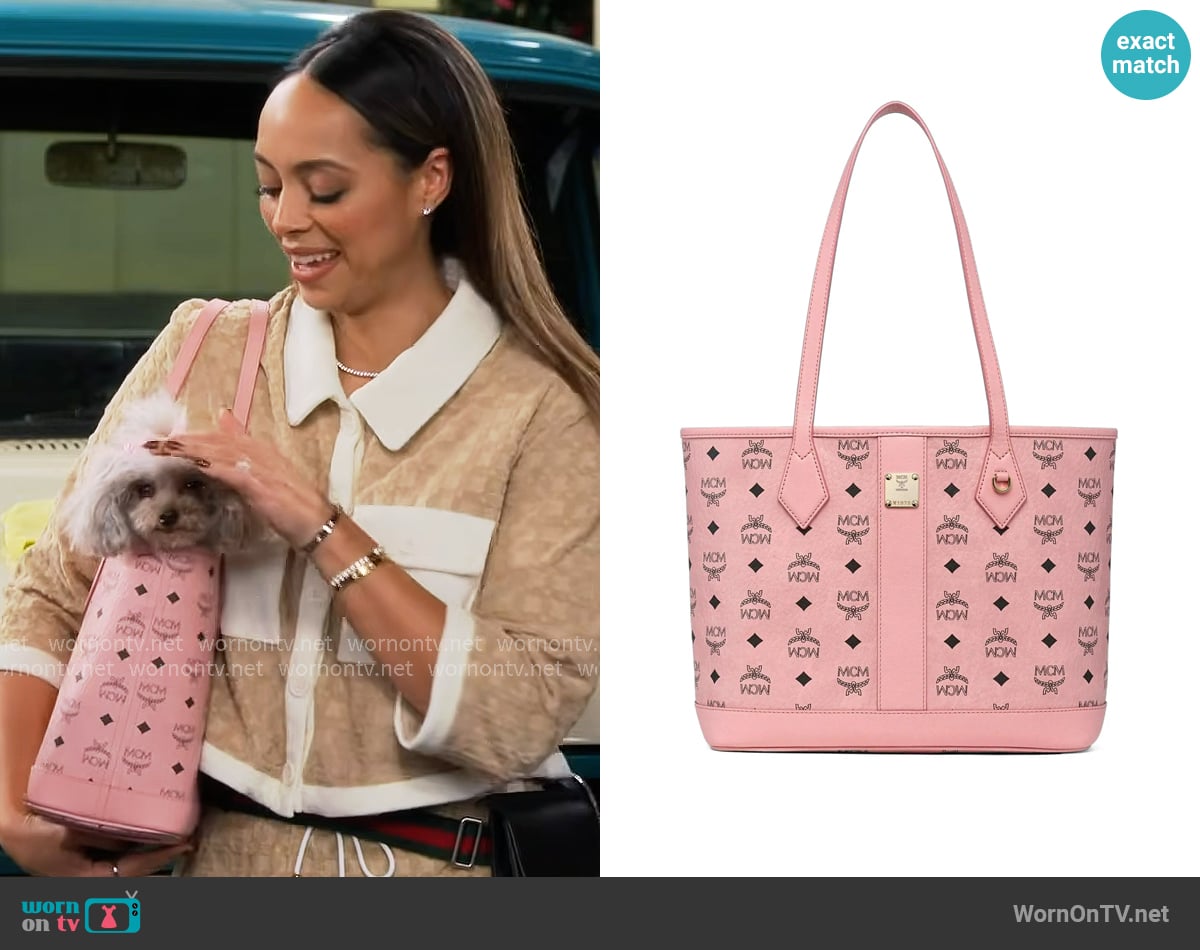 MCM New Small Liz Shopper in Visetos