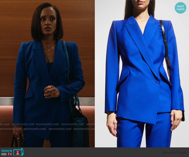 McQueen Asymmetric-Front Jacket worn by Olympia (Skye P. Marshall) on Matlock