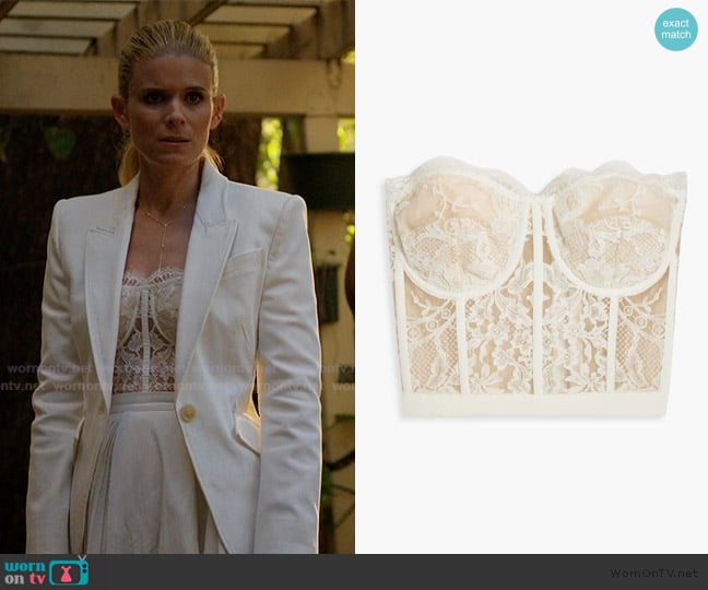 McQueen Guipure lace bustier worn by Nancy (Kate Mara) on Imperfect Women