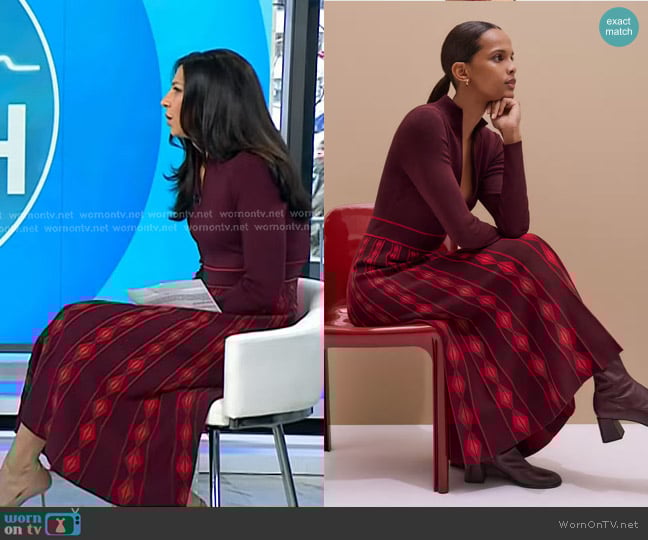 Me + Em Half Zip Maxi Dress worn by Dr. Natalie Azar on Today