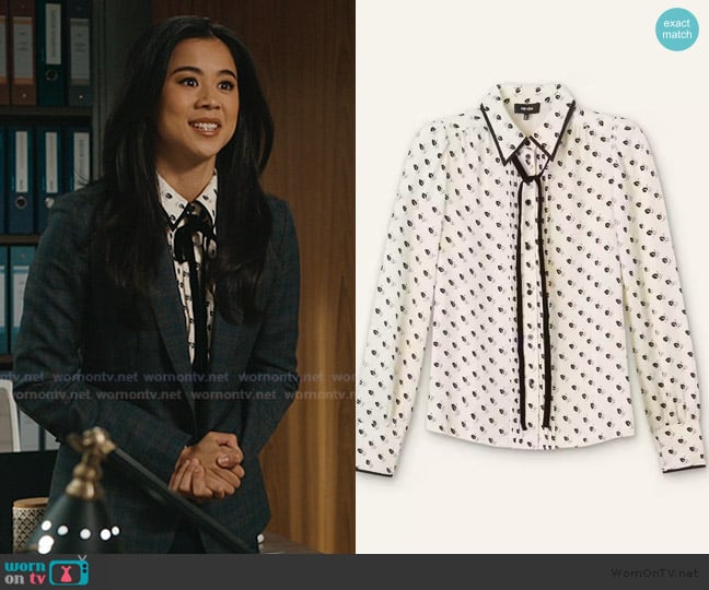 Me+Em Straight Blouse + Tie worn by Sarah Franklin (Leah Lewis) on Matlock